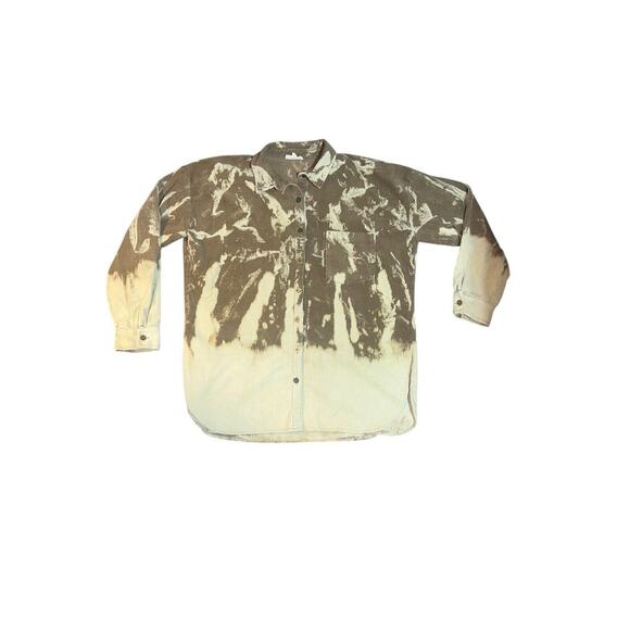 Eesome Women's Bleach Splatter Flannel Top Large - Picture 1 of 8